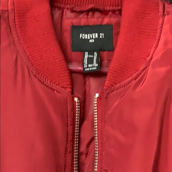 Red Forever 21 Bomber Jacket - Picture 2 of 3